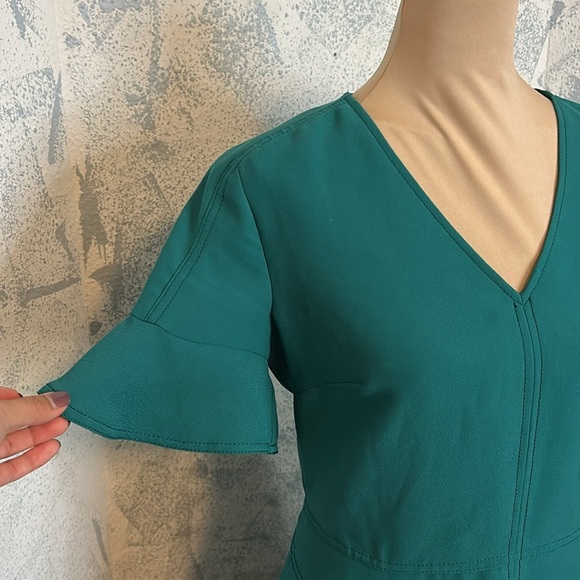Banana Republic Teal Flutter Sleeve Dress size 4 - Picture 6 of 10